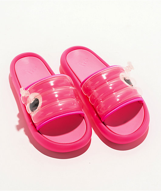 adidas Adilette Zplaash Lucid Pink Slide Sandals Zumiez