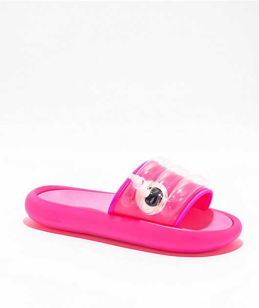 adidas Adilette Zplaash Lucid Pink Slide Sandals Zumiez