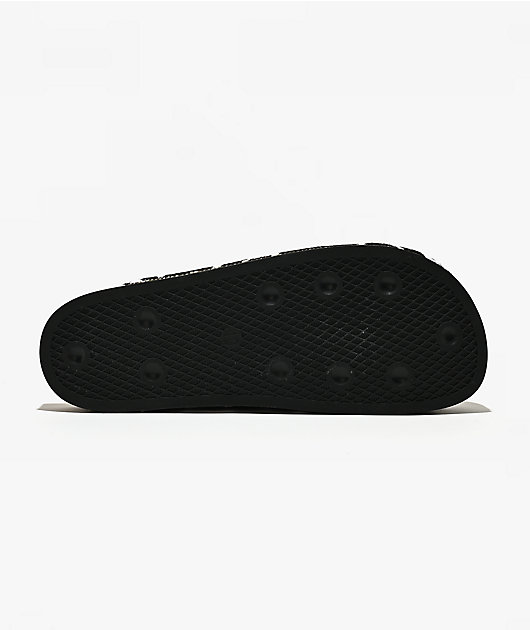 adidas Adimule Black & White Cow Print Mule Sandals