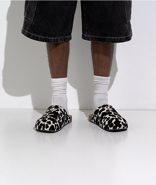 adidas Adimule Black & White Cow Print Mule Sandals video
