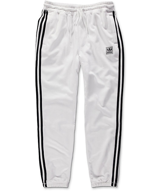 white adidas jogging pants