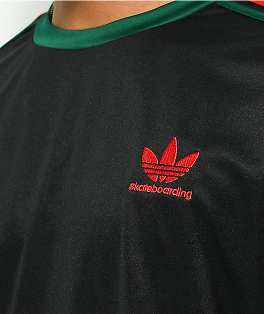 adidas Black, Red \u0026 Green Skate Jersey 