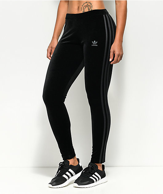 black velvet adidas leggings