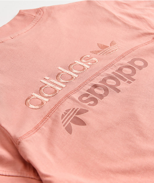 adidas Box Logo Pink T-Shirt | Zumiez