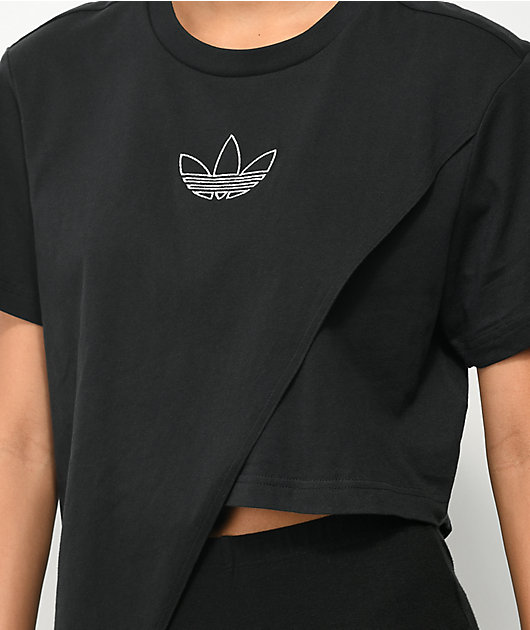 adidas Boxy Asymmetrical Black T-Shirt