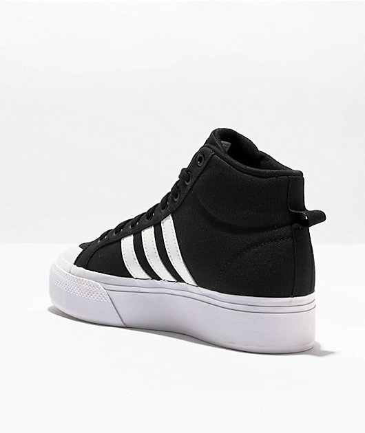 adidas Bravada 2.0 Mid Black & White Platform Shoes