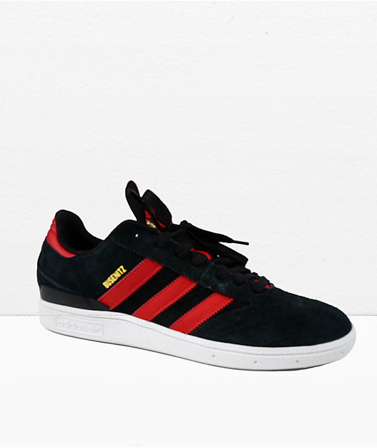 adidas Busenitz Black, Red White Skate Shoes