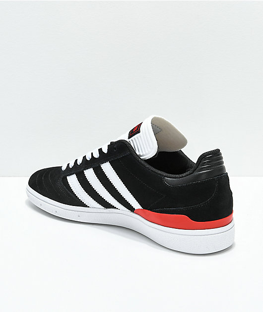 adidas busenitz black white & red shoes