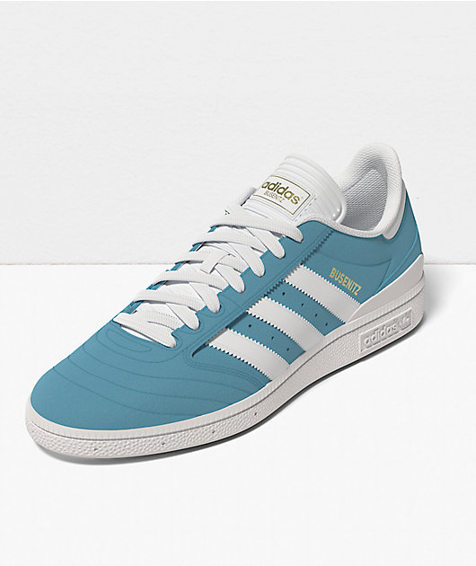 Adidas blue cheap and white shoes