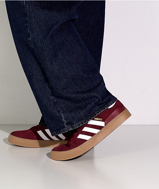 adidas Busenitz Vulc II Burgundy & Gum Skate Shoes