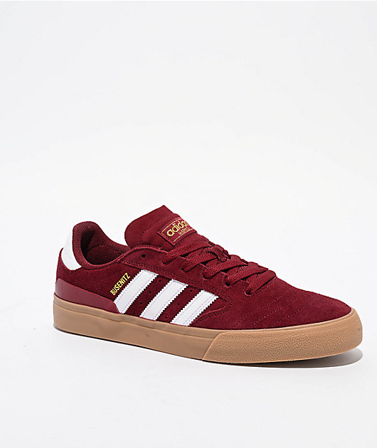adidas Busenitz Vulc II Burgundy & Gum Skate Shoes | Zumiez