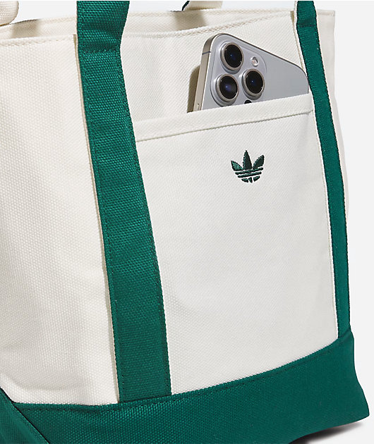 adidas Canvas White & Green Mini Tote Bag