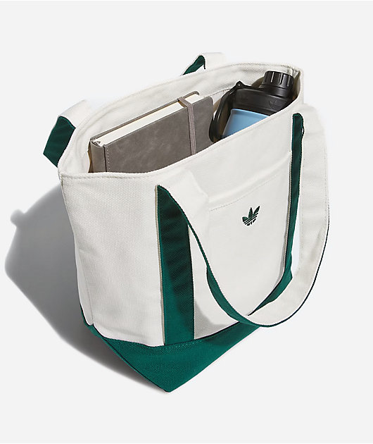 adidas Canvas White & Green Mini Tote Bag