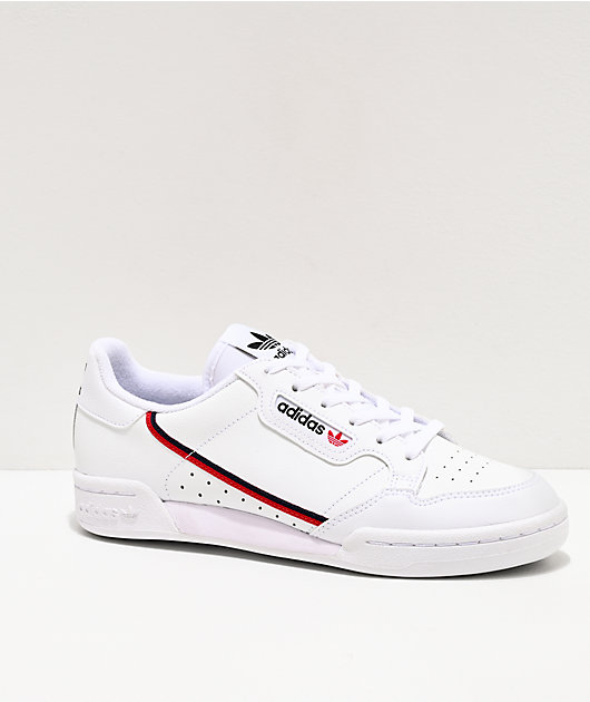adidas Continental 80 J zapatos blancos, rojos y azul marino | Zumiez
