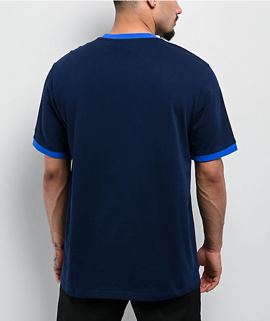 ☆KIRSH☆ Graphic Ringer T-Shirt Navy adidas Contrast Navy Ringer T-Shirt | Zumiez