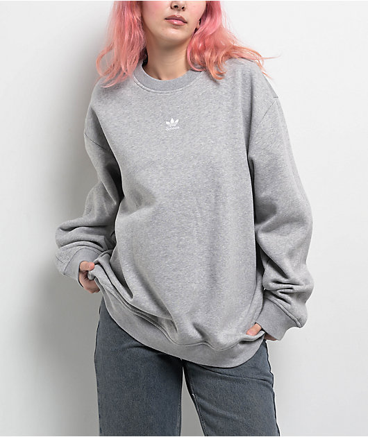 トップス Brushed Crew HEATHER GRAY xxs adidas Essentials Heather Grey Crewneck Sweatshirt | Zumiez