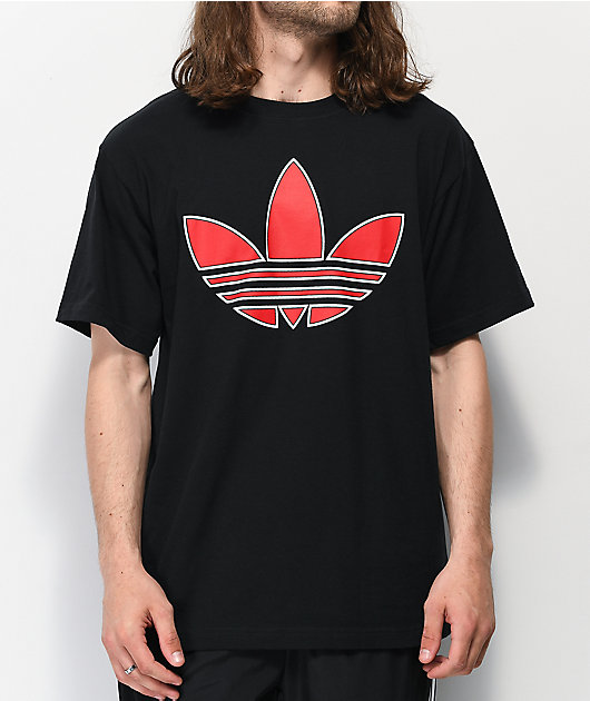 adidas red and black t shirt