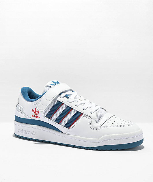 Blue white hot sale adidas shoes