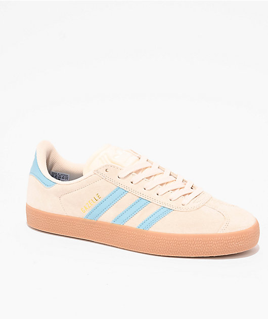 adidas Gazelle ADV Cream White, Blue Gum Skate Shoes Zumiez