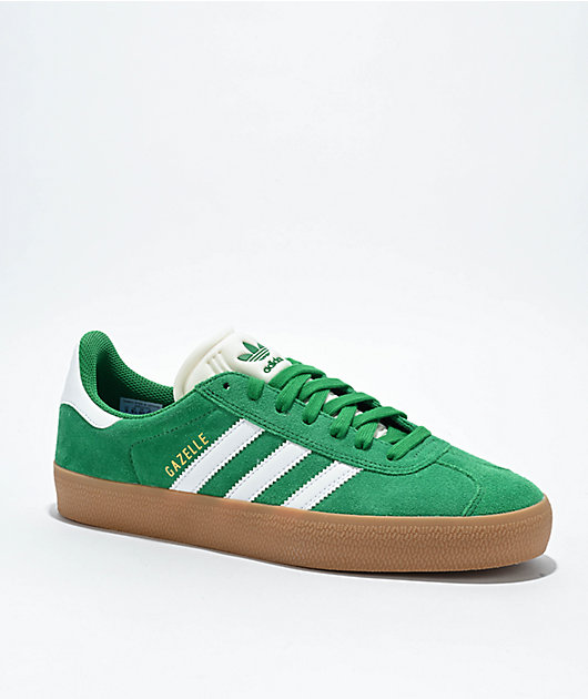 Green adidas gazelle trainers on sale