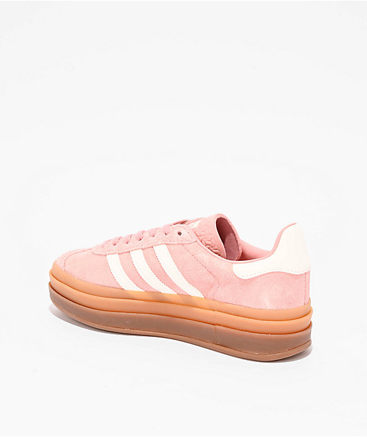 adidas Gazelle Bold Pink, White & Gum Platform Shoes