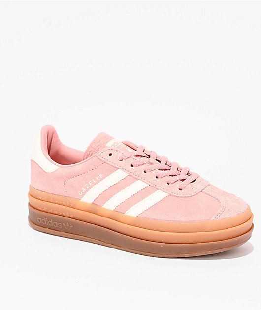adidas Gazelle Bold Pink, White & Gum Platform Shoes | Zumiez