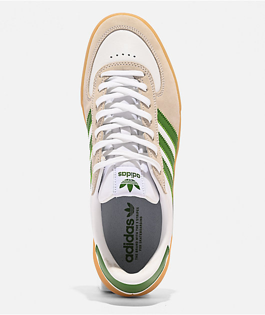 adidas Glenburn ADV White, Green, & Gum Skate Shoes | Zumiez