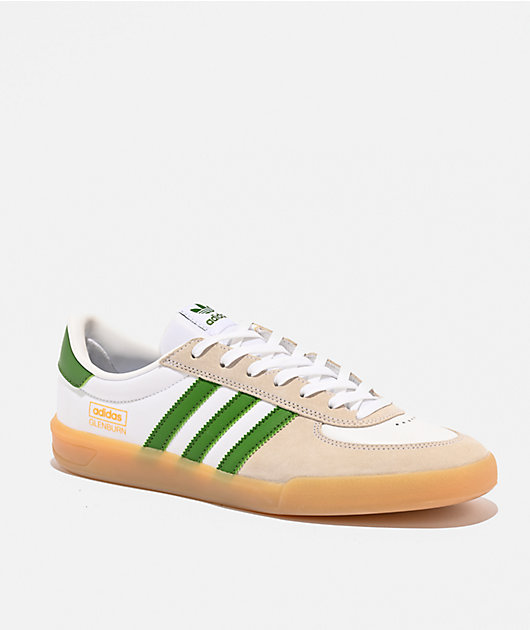 adidas Glenburn ADV White, Green, & Gum Skate Shoes | Zumiez