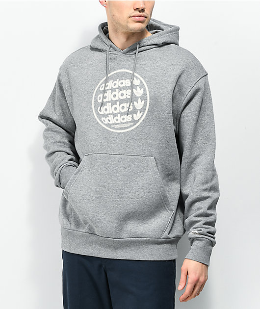 adidas Globe Graphic Heather Grey Hoodie Zumiez