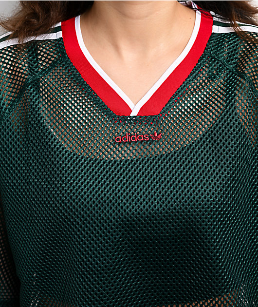 adidas Green Crop Mesh Jersey