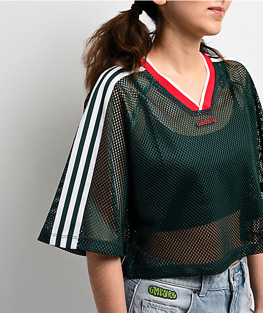 adidas Green Crop Mesh Jersey