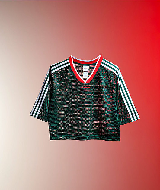 adidas Green Crop Mesh Jersey