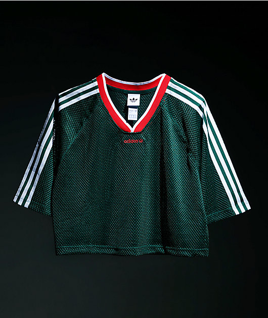 adidas Green Crop Mesh Jersey