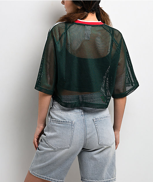 adidas Green Crop Mesh Jersey