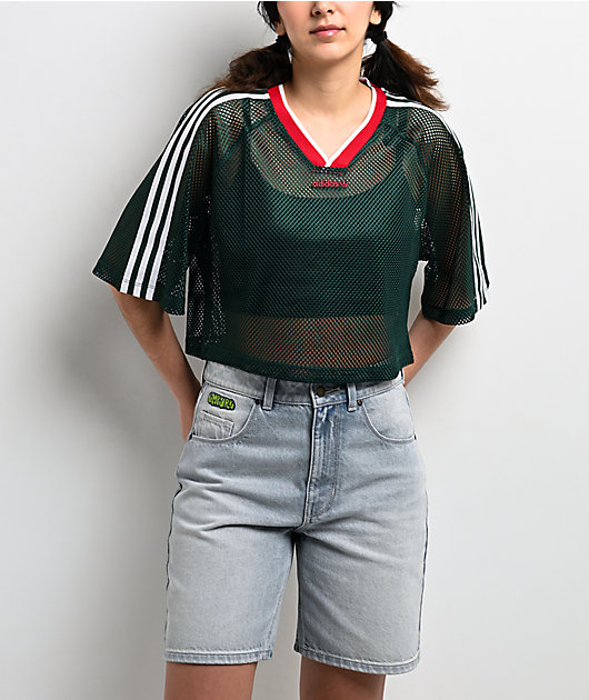 adidas Green Crop Mesh Jersey