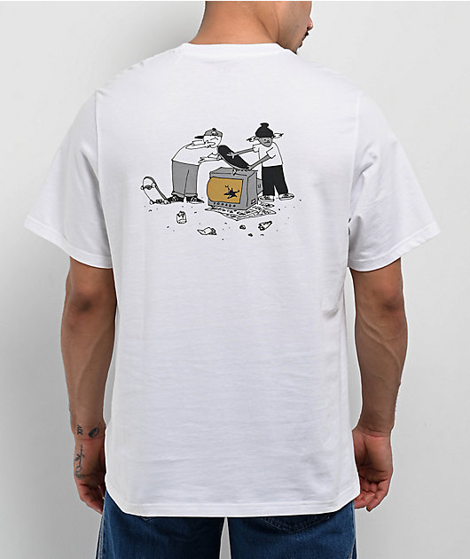 海外【ADIDAS】 Henry Jones Trash Mens Tee adidas Henry Jones Trash White T-Shirt | Zumiez