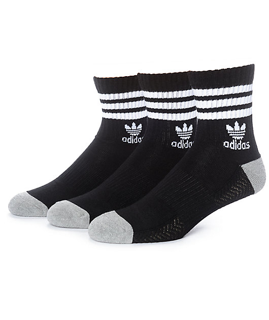 adidas quarter socks black