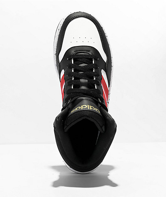 adidas Kids Hoops Mid 3.0 White, Vivid Red & Black Shoes