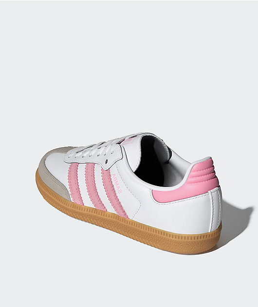 adidas Kids Samba OG White, Pink & Gum Shoes