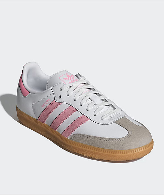 adidas Kids Samba OG White, Pink & Gum Shoes | Zumiez