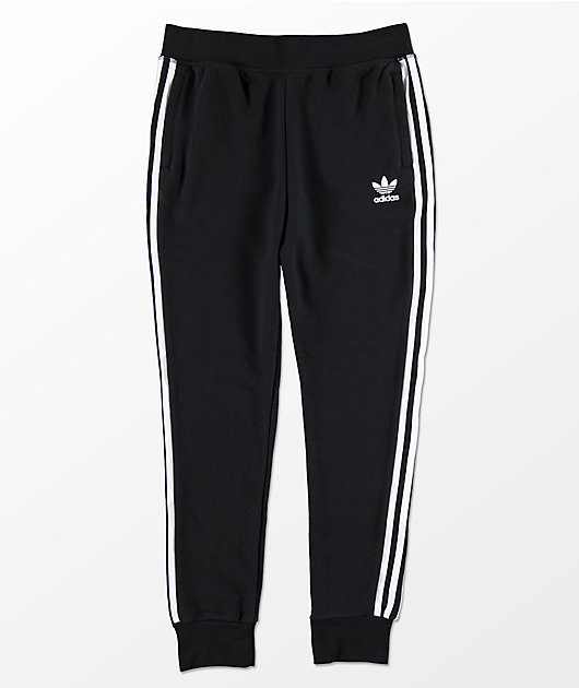 white and black adidas sweatpants