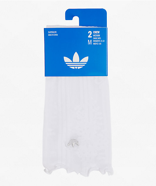 adidas Lace Ruffle 3 Pack White Crew Socks