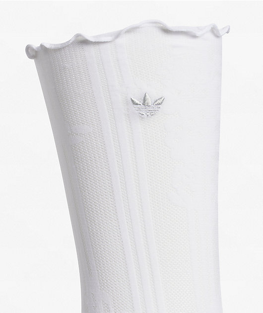 adidas Lace Ruffle 3 Pack White Crew Socks