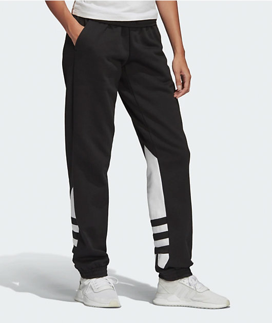 adidas Large Logo Black & White Sweatpants