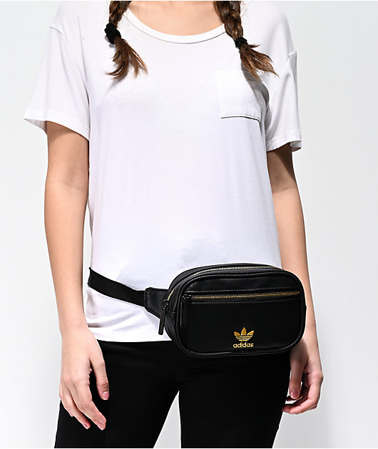 adidas black and gold fanny pack