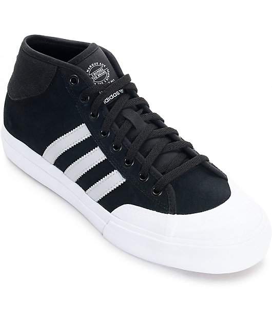 adidas Matchcourt Mid ADV Black, Grey \u0026 White Shoes | Zumiez