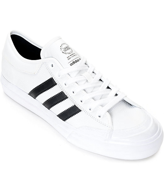 white adidas leather shoes