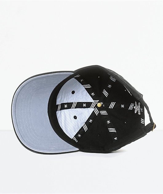 adidas Men's Trefoil Curved Bill Black Strapback Hat