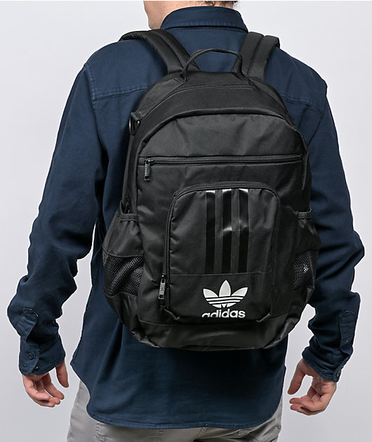 adidas National 2.0 3-Stripe Black Backpack