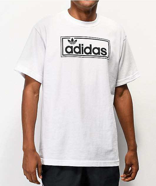 adidas New Icon Logo White T-Shirt | Zumiez